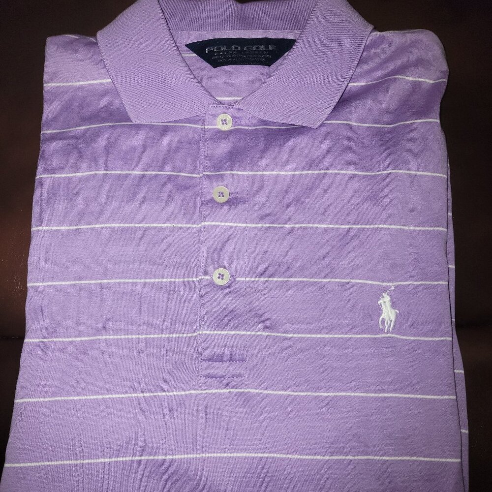 Polo Golf Ralph Lauren Men’s Polo Shirt Light Purple Striped Size Small